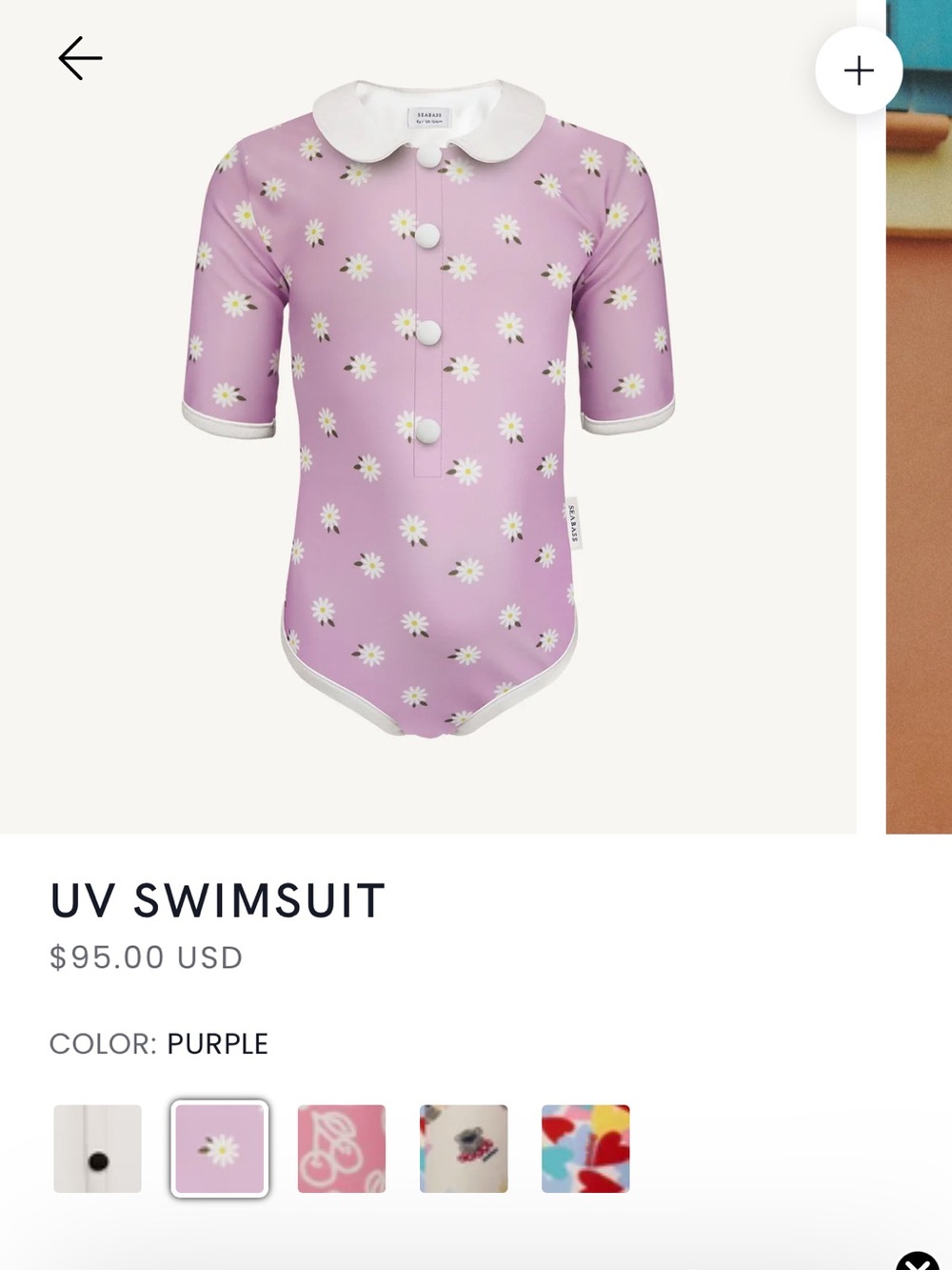NWT Seabass Official UV Purple Daisy One-Piece Swimsuit